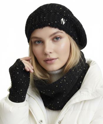 ست كلاه شال گردن و دستكش زنانه تارتن مدل 332113605