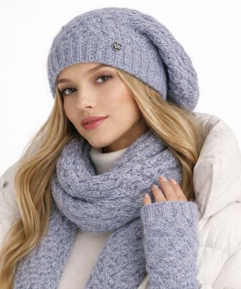 ست كلاه شال گردن و دستكش زنانه تارتن مدل 312113434