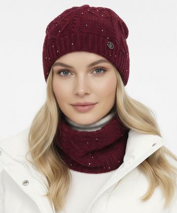 ست كلاه و شال زنانه تارتن مدل 232100208