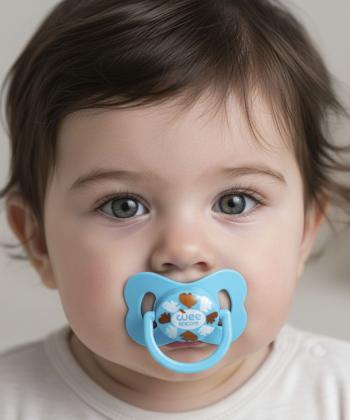 پستانك ارتودنسي سفيد چاپدار دربدار وي كر مدل پروانه سايز 1 كد P124