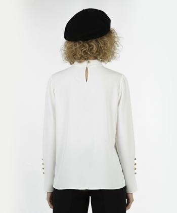 شومیز کرپ آستین بلند زنانه برندس مدل Q20