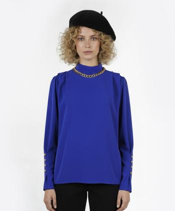 شومیز کرپ آستین بلند زنانه برندس مدل Q20