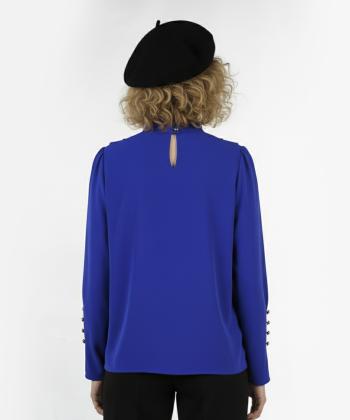 شومیز کرپ آستین بلند زنانه برندس مدل Q20