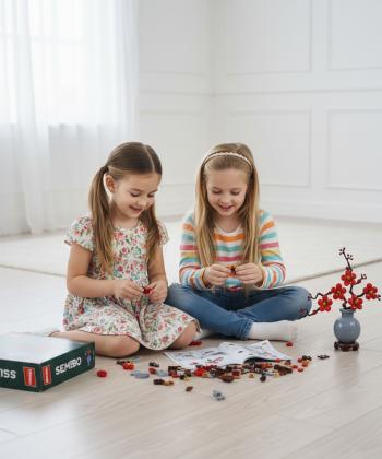 لگو بلوك ساختني گل شكوفه آلو با گلدان كيكو مدل 601293