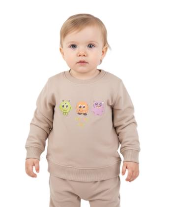 سويشرت نوزاد دخترانه مرينو مدل HAPPY