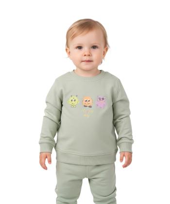 سويشرت نوزاد دخترانه مرينو مدل HAPPY