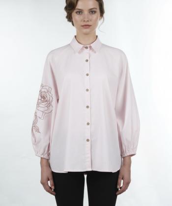 شومیز کتان آستین بلند زنانه مانگ مدل 7656033102