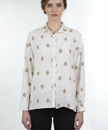 شوميز لينن زنانه مانگ مدل 7651023054