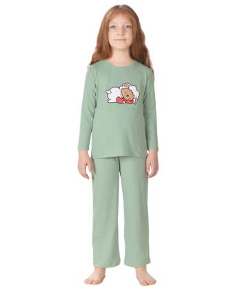 ست تیشرت و شلوار نخی دخترانه ناربن مدل KS1691