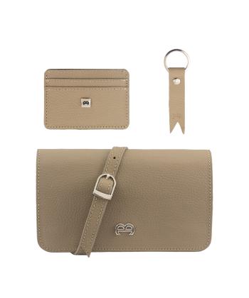 ست هدیه چرم طبیعی زنانه منط Mante مدل x103