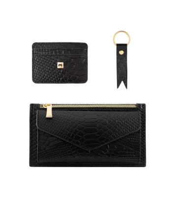 ست هدیه چرم طبیعی زنانه منط Mante مدل X105