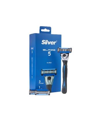 خودتراش سيلور مدل Blaze5 System دسته با 3 تيغ يدك و سيني محافظ