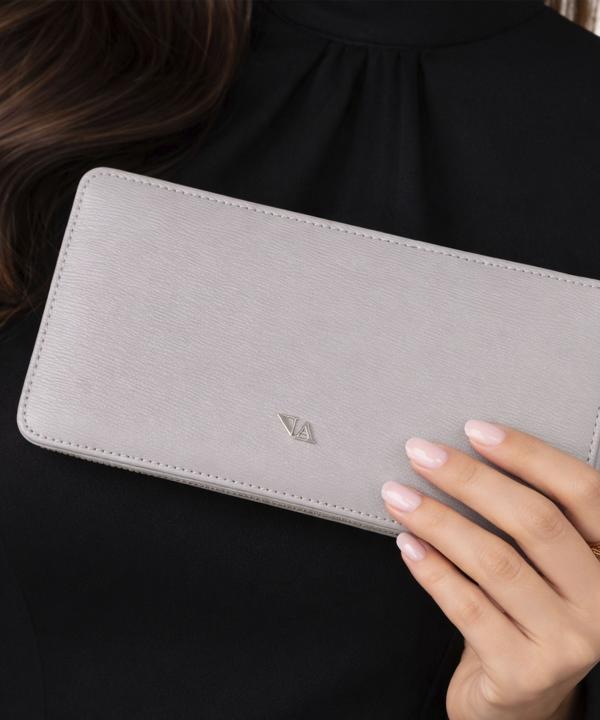 كيف پول چرم طبيعي چرم مشهد مدل D5109|رنگ طوسی روشن-بانی مد