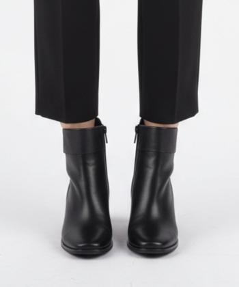 نيم بوت پاشنه دار زنانه چرم طبيعي مونو مدل J0157