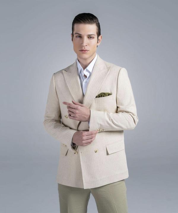 کت تک مردانه هوکانی مدل 10641|رنگ کرم روشن-بانی مد