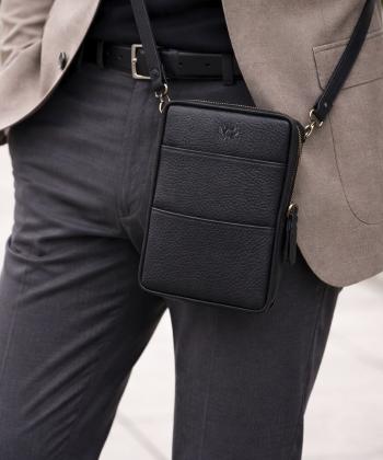 کیف دوشی چرم طبیعی مردانه نوین چرم مدل PB3577