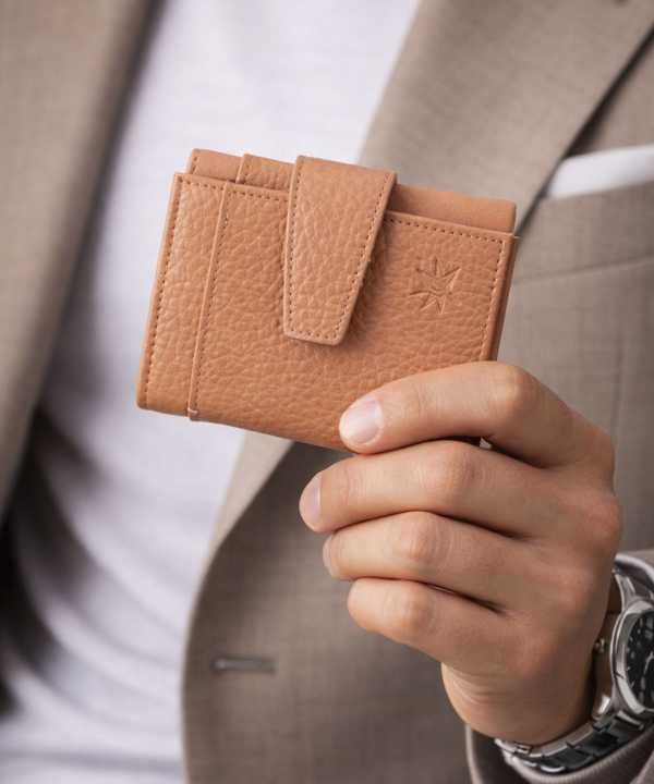 کیف پول چرم طبیعی نوین چرم Novin Leather مدل آمالیا