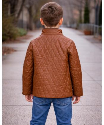 کت چرم طبیعی پسرانه نوین چرم مدل ايليا