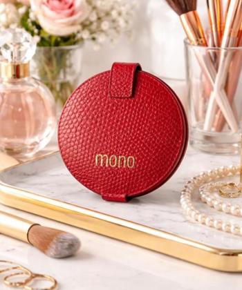 آينه گرد چرم طبيعي مونو مدل G0013