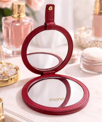 آينه گرد چرم طبيعي مونو مدل G0013