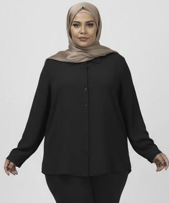 شوميز كرپ سايز بزرگ زنانه برنس مدل 30106