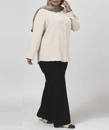 شوميز كرپ سايز بزرگ زنانه برنس مدل 30106