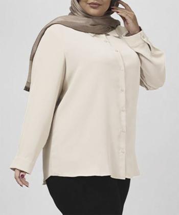 شوميز كرپ سايز بزرگ زنانه برنس مدل 30106