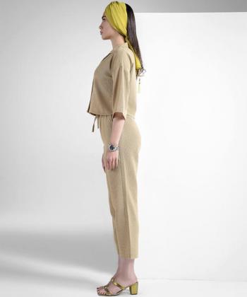 شومیز نخی آستین بلند زنانه هوکانی مدل 50184