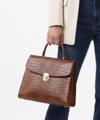 کیف دستی چرم طبیعی زنانه شیفر مدل 9714B