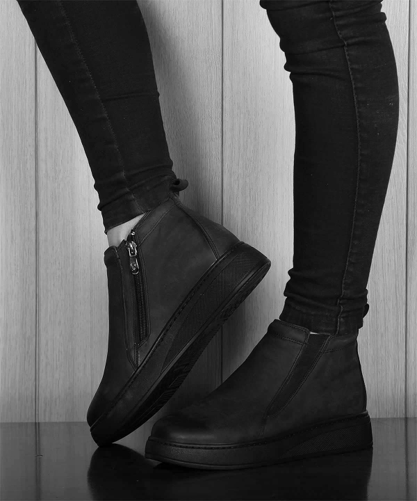 نیم بوت چرم زنانه شهر چرم Leather City مدل KE51