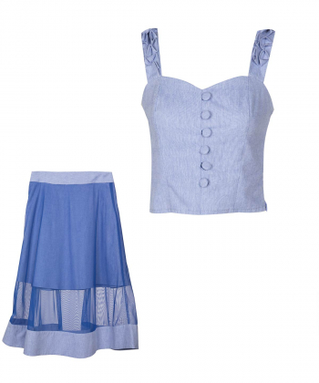 ست تاپ نیم تنه و دامن زنانه تولیکا Tulika کد 41526