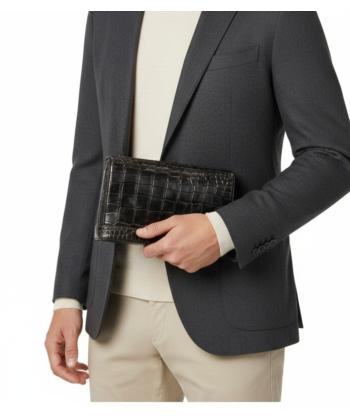 كيف پاسپورتي مردانه چرم طبيعي كروكو مدل روهان