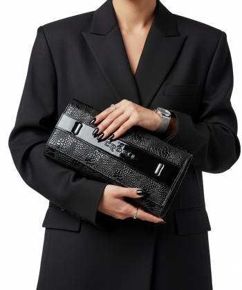 كيف مجلسي زنانه چرم طبيعي كروكو مدل مائورا