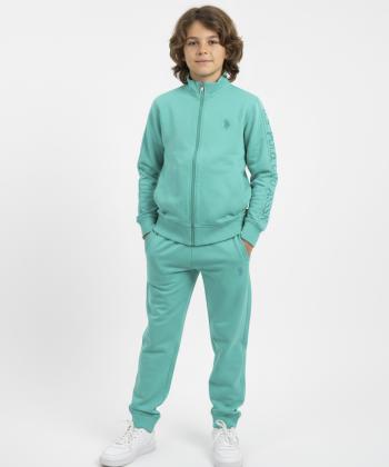 ست سویشرت و شلوار نخ پنبه دخترانه یو اس پلو کیدز مدل 5081C1