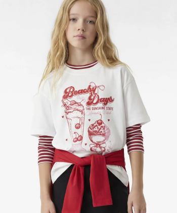 تیشرت آستین کوتاه دخترانه کوتون مدل 6SKG10112AK