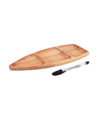 تخته سرو قايقي بزرگ سه خانه هانيمان مدل راييكا