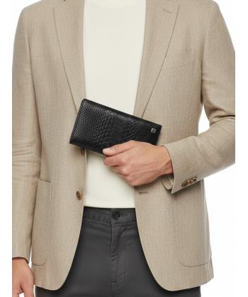 کیف پول کتی مردانه چرم طبیعی منط مدل D162