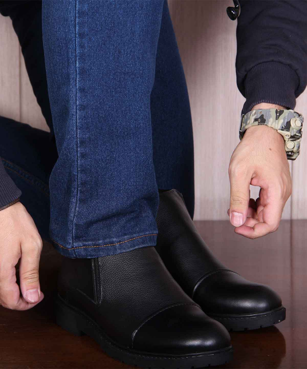 نیم بوت چرم مردانه شهر چرم Leather City مدل MT73