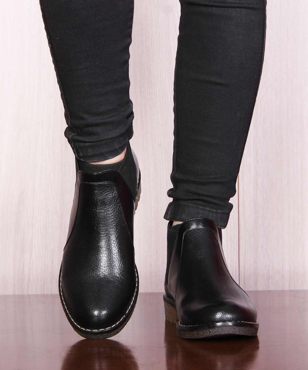 نیم بوت چرم زنانه شهر چرم Leather City مدل PC6004