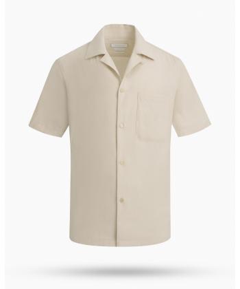 پیراهن آستین کوتاه لینن مردانه کروم مدل 2510131