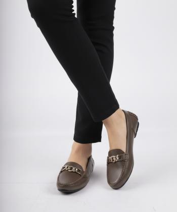 کفش کالج چرم طبیعی زنانه صاد مدل YA11402