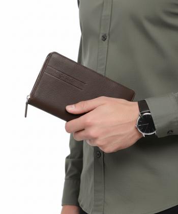 كيف پاسپورتي چرم طبيعي كروكو مدل نامور