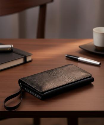 کیف پول چرم طبیعی کروکو مدل سانوی