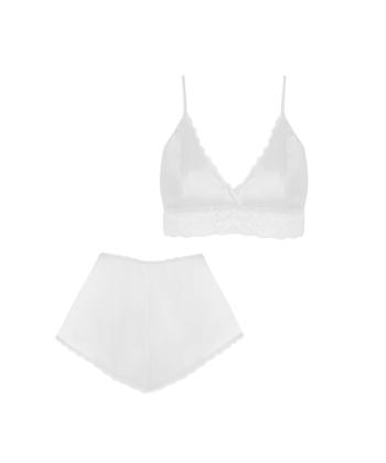 لباس خواب نیم تنه و شلوارک ساتن نیو مدل Ren