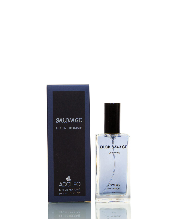 عطر جیبی مردانه آدولفو Adolfo مدل Sauvage حجم 30 میلی‌لیتر
