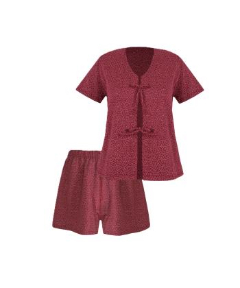 لباس خواب تیشرت و شلوارک نخی نیو مدل Dell