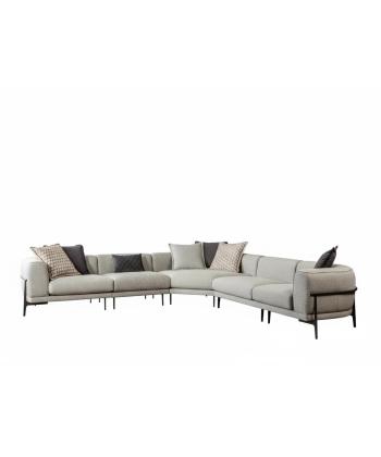 مبل 5 نفره ال با پايه فلزي اينتراهوم مدل مدوسا اينتراهوم