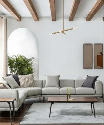 مبل 5 نفره ال با پايه فلزي اينتراهوم مدل مدوسا اينتراهوم