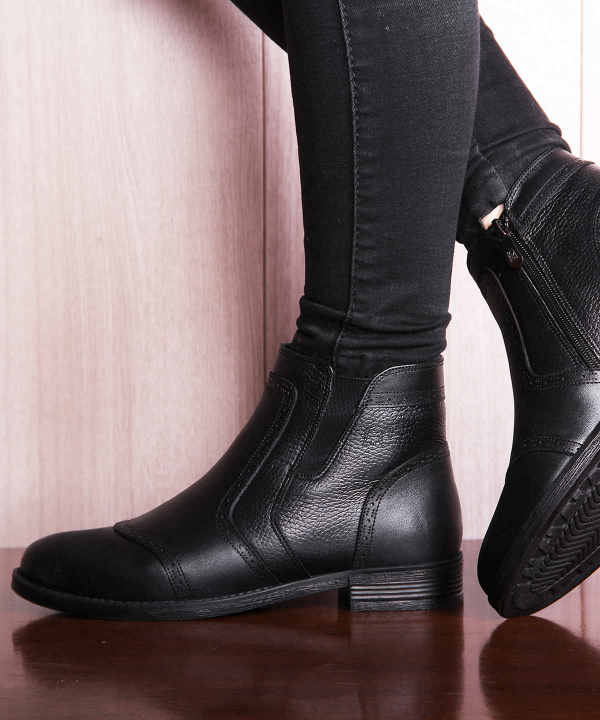 نیم بوت چرم زنانه شهر چرم Leather City مدل KA16