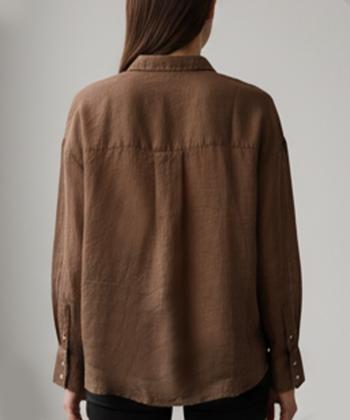 شومیز لینن آستین بلند زنانه جوتي جينز مدل 51731335